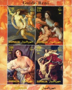 Somalia 2004 Guido Reni Famous Nudes Paintings Sheetlet (4) Perforated MNH