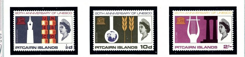 Pitcairn Is 64-66 MNH 1966 UNESCO           (KA)