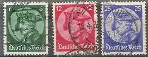 Germany  398-400 Used 1933 Frederick the Great