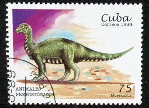 CUBA Sc# 3992  DINOSAURS prehistoric  MUSSAURUS  75c  1999 used cto