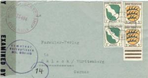 Germany French Zone 1pf Rhine Arms (2) and 5pf Wurttemberg Arms (2) 1946 Berk...