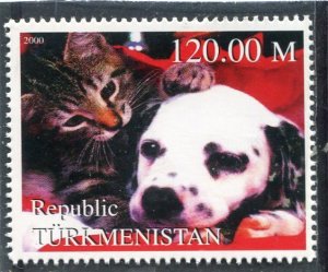 Turkmenistan 2000 PUPPY CAT & DOG Stamp Perforated Mint (NH)
