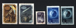 RUSSIA/USSR 1957 SPACE SET OF 5 STAMPS MNH