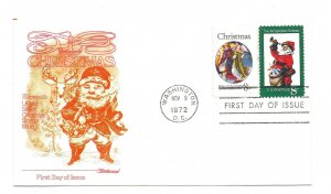1471-72 Christmas 1972, Madonna + Santa, Fleetwood, (red), combination, FDC