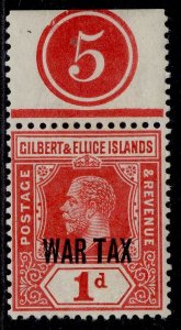 GILBERT AND ELLICE ISLANDS GV SG26, 1d red, M MINT. CONTROL PLATE 5