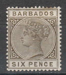 BARBADOS 1882 QV 6D