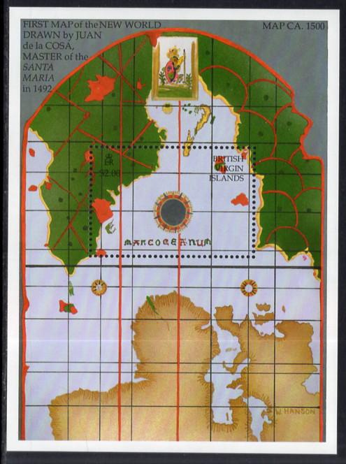 British Virgin Islands 756 Map Souvenir Sheet MNH VF