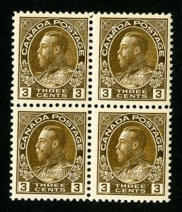 Canada Stamps # 108 Superb OG NH Block 4 Scott Value $240.00