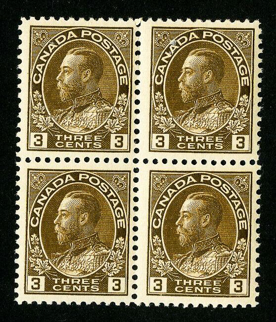 Canada Stamps # 108 Superb OG NH Block 4 Scott Value $240.00