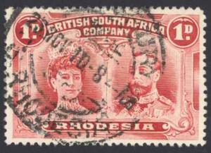 Rhodesia Sc# 102 Used (a) 1910 1p rose carmine Queen Mary & King George V