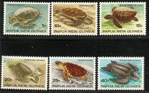 Papua New Guinea 592-97 MNH 1984 Turtles