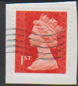 GB QE II Machin SG U2968a - 1st vermillion  - M14L - No Source Code