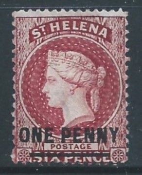 St. Helena #35 Mint No Gum 6p Queen Victoria Wmk. 2 - Surcharged Type A