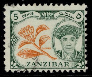 ZANZIBAR QEII SG373, 5c orange & deep green, FINE USED.