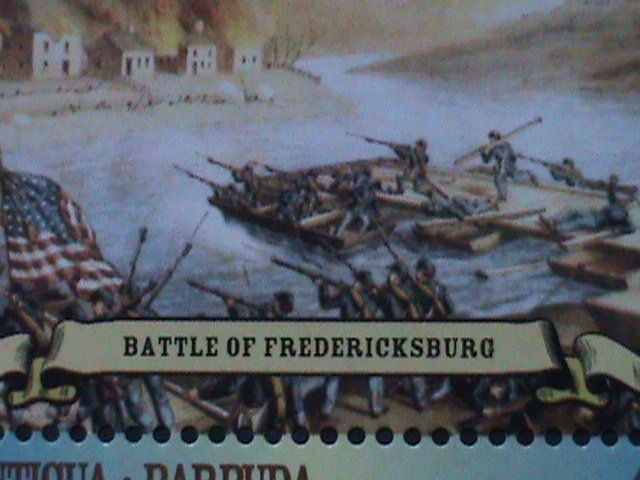 ​ANTIQUE-BARBUDA -AMERICAN CIVIL WAR-THE BATTLE FIELDS MNH SHEET VERY FINE