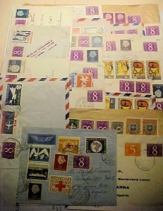 NETHERLANDS   22 COVERS on 8CENTS OF 1960's