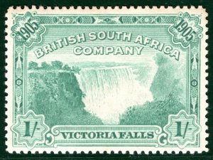 RHODESIA BSACo KEVII Stamp SG.97 1s (1905) WATERFALL Mint MM Cat £45 BRBLUE61 