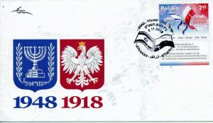 POLAND 2018 JOINT ISSUE WITH ISRAEL INDEPENDENCE STAMP FDC