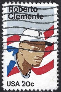 United States #2097 20¢ Roberto Clemente (1984). Used.