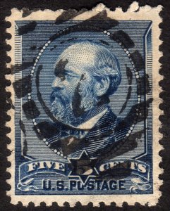 1888, US 5c, James A. Garfield, Used, Sc 216