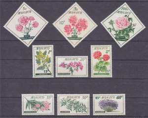 Monaco Sc 438-446 MNH. 1959 Flowers cplt VF