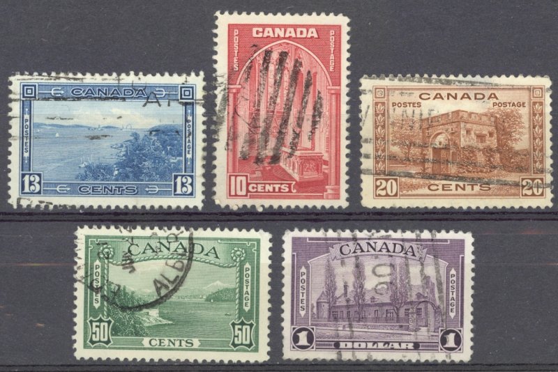 Canada Sc# 241-245 Used (a) 1938 10c Pictorial Issue