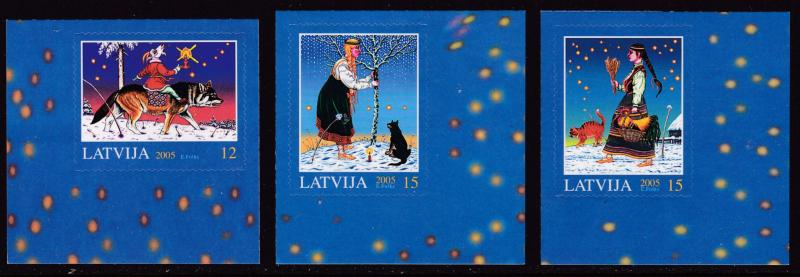 Latvia 2005 Christmas Issue (3) VF/NH Scott 630-632