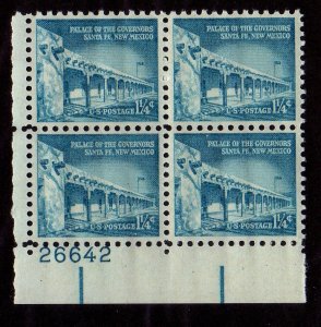1031A 1 1/4c Palace of the Governors 26642 LL Plate Block