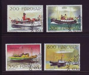 Faroe Islands Sc 232-5 1992 Mail Boats stamp set used