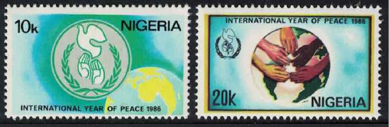 Nigeria International Peace Year 2v SG#526-527