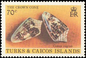 Turks and Ciacos Islands #434-439, Complete Set(6), 1980, Seashells, Never Hi...