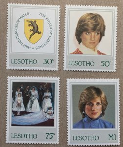 Lesotho 1982 Princess Diana, MNH. Scott 372-375, CV $4.00