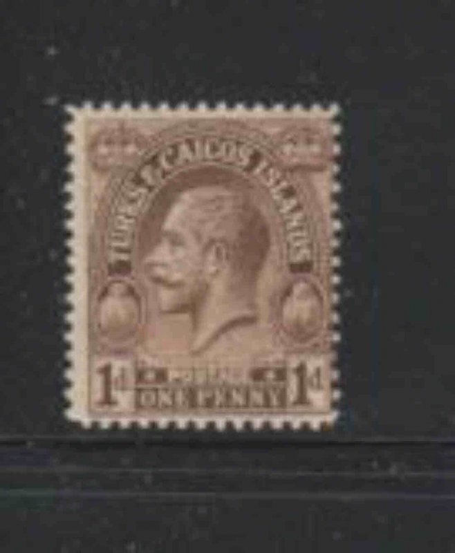 TURKS & CAICOS ISLANDS #46 1922 1p KING GEORGE V MINT VF NH O.G aa