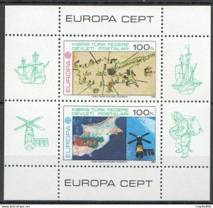 1983 Turkey Europa Cept Transport Ships Space Satellites Europe 1Kb ** Ec078