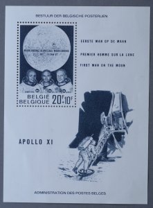 Belgium #B846 Unused Souvenir Sheet 1st Man on Moon OG PH Two Hinge Scars/HRM