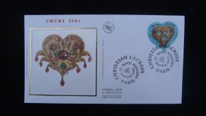 art fashion heart stamp by Christian Lacroix FDC France 2001 (ref 97513)