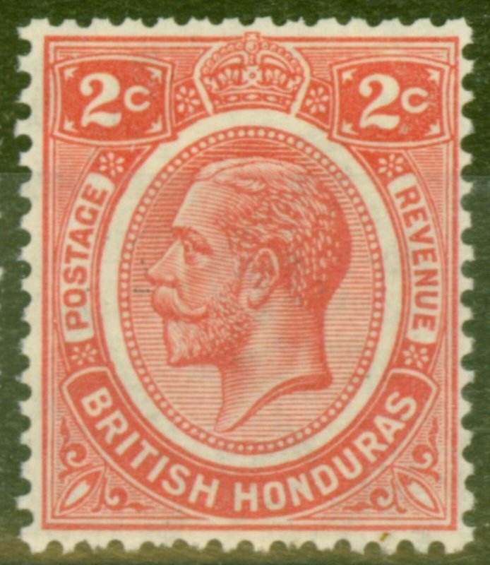 British Honduras 1926 2c Rose-Carmine SG128 V.F Very Lightly Mtd Mint