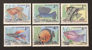 Bulgaria 1993 #3766-71, Fish, MNH.