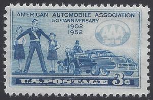 #1007 3c 50th Anniv A.A.A. 1952 Mint NH