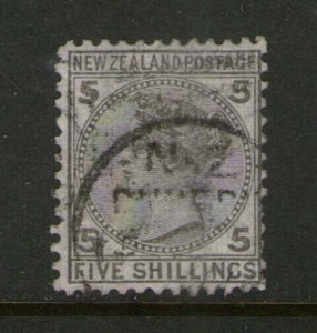 New Zealand 1878 QV 5/- SG 186 or Sc 60 FU- scarce