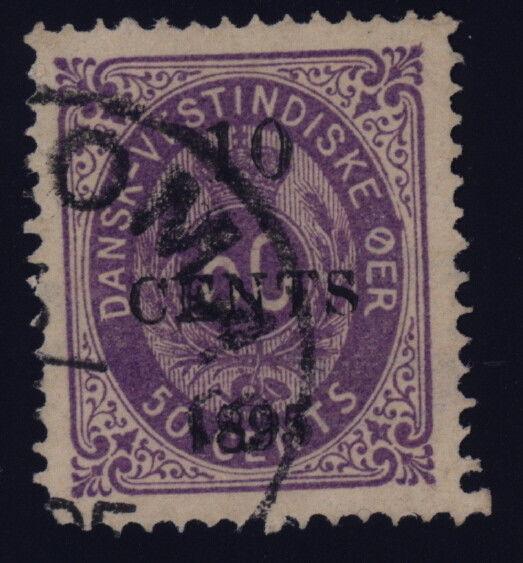 Danish West Indies 15 used w/crown watermark & overprint & ...omas pmk - 10 cts