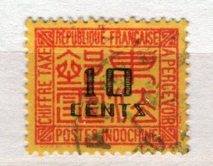 FRENCH INDO-CHINE; 1931 early Optd. Postage Due issue Mint hinged 10c. value