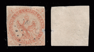 France General Colonies 1859 YT 5 Sc 5 uvf sm flaws