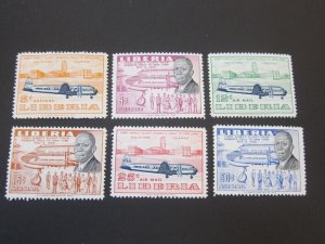 Liberia 1957 Sc 362-3,C107-110 set MNH