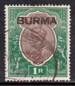 Burma - Scott #13 - Used - Pulled perf at top - SCV $5.50