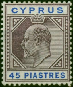 Cyprus 1904 45pi Dull Purple & Ultramarine SG71 Fine & Fresh LMM