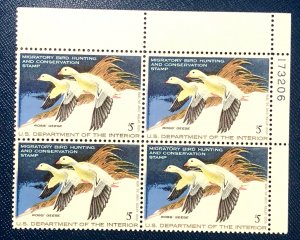 US scott# RW44 MNH OG VF++ Plate Block