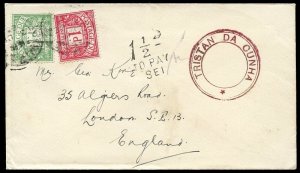 Tristan Da Cunha 1928 Envelope TRISTAN DA CUNHA double ring cachet.  SG C4 .