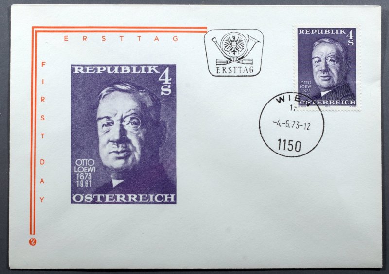 Austria #942 First Day Cover Otto Loewi Pharmacologist Noble Laureate