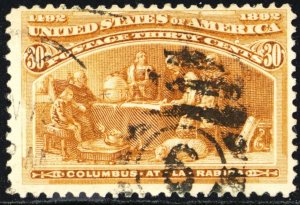 239, Used 30¢ FVF Lightly Cancelled Stamp - Stuart Katz